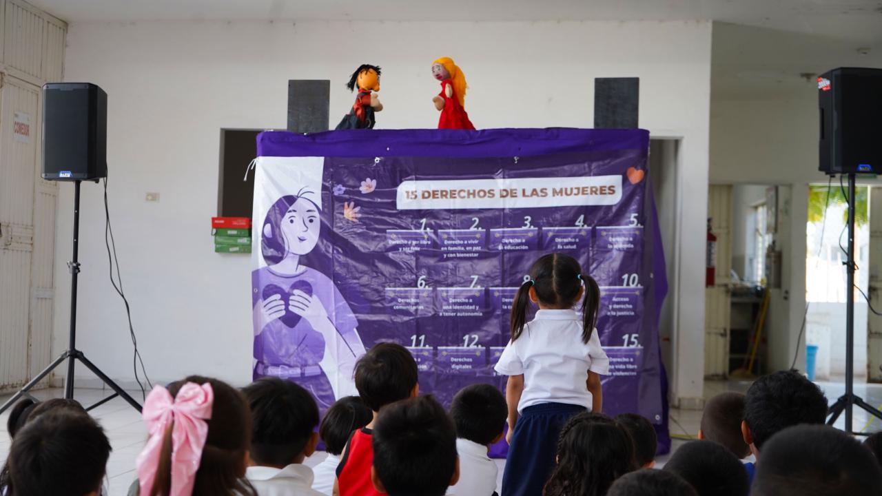 Semujeres continúa llevando a la población educativa en Villa Juárez acciones dirigidas a la niñez